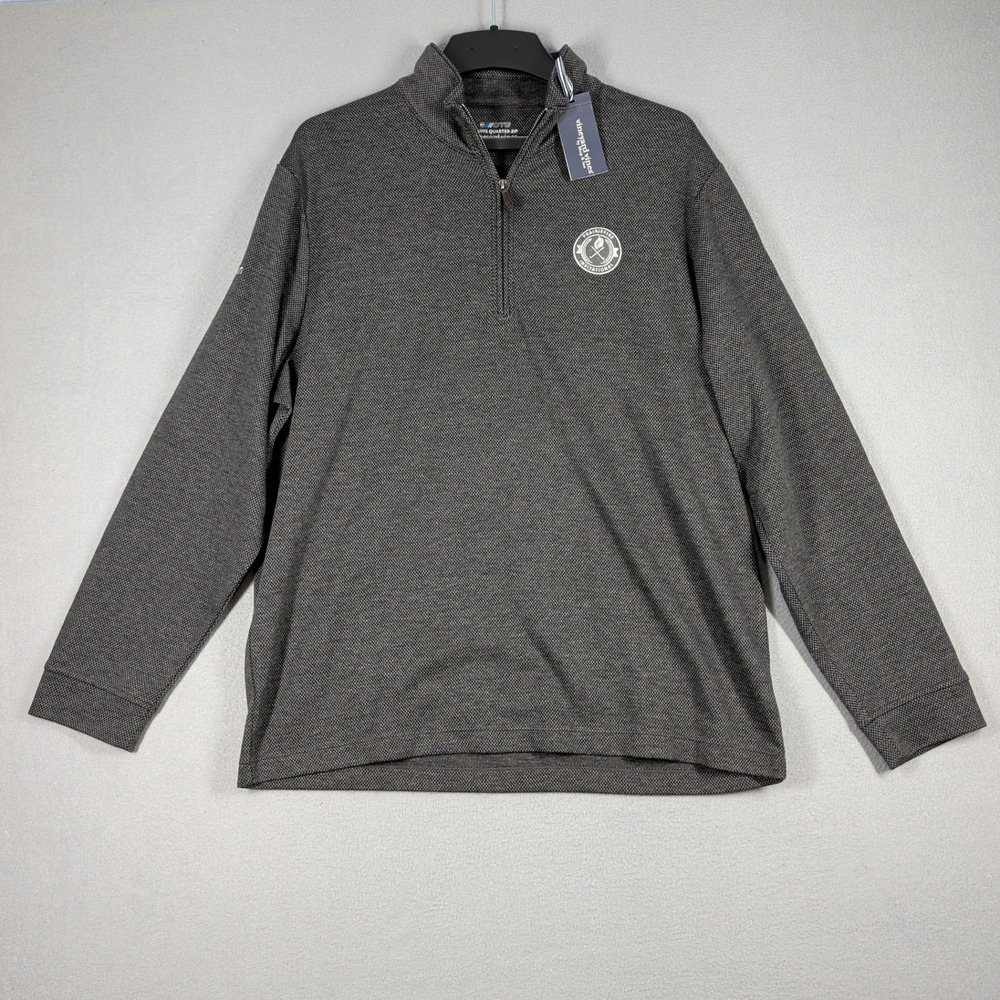Vineyard Vines Bluffs Quarter Zip Pullover Mens XL Gray Harbor NWT‎